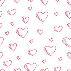 hand-drawn seamless pattern with hearts