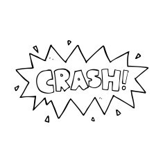 line drawing cartoon comic book crash symbol