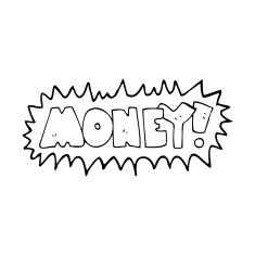 line drawing cartoon money symbol