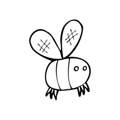 line drawing cartoon bee N3