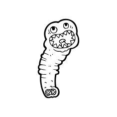 line drawing cartoon leech