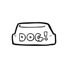 line drawing cartoon dog food