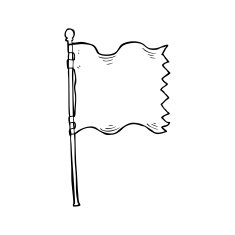 line drawing cartoon flag