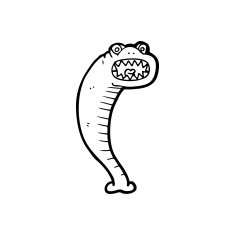 line drawing cartoon leech N3
