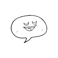 cute line drawing cartoon speech bubble