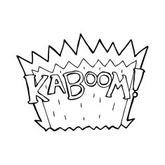 line drawing cartoon explosion