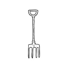 line drawing cartoon fork