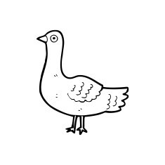 line drawing cartoon bird N2