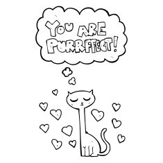 line drawing cartoon valentine card design