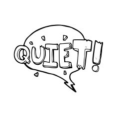 line drawing cartoon comic book shout for quiet