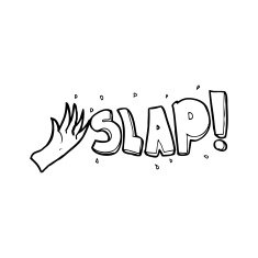 line drawing cartoon slap