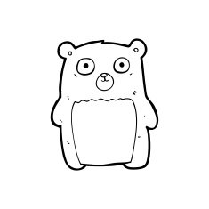 line drawing cartoon funny teddy bear