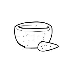 line drawing cartoon pestle and mortar N4