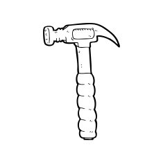 line drawing cartoon hammer N2