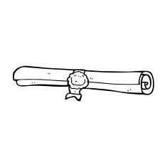 line drawing cartoon scroll N3