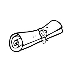 line drawing cartoon scroll N4