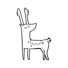 line drawing cartoon deer