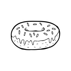 line drawing cartoon donut