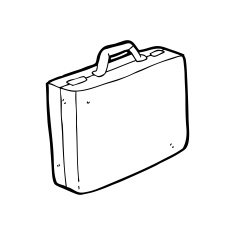 line drawing cartoon briefcase N2
