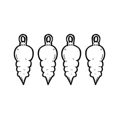 line drawing cartoon christmas decoration
