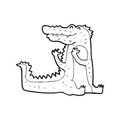 line drawing cartoon crocodile