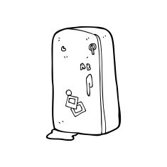 line drawing cartoon refrigerator