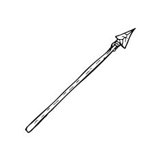 line drawing cartoon primitive spear