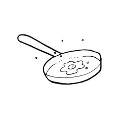 line drawing cartoon fried egg