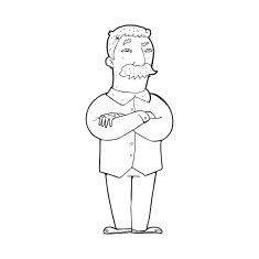line drawing cartoon old man N2