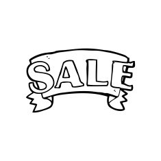 line drawing cartoon sale symbol