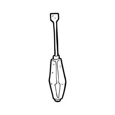 line drawing cartoon screwdriver