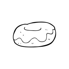 line drawing cartoon donut N3