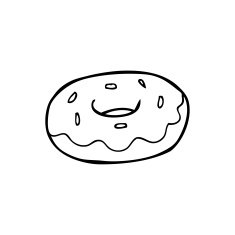 line drawing cartoon donut N4