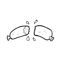 line drawing cartoon sausage