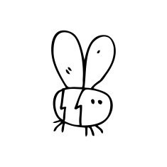 line drawing cartoon bee N7