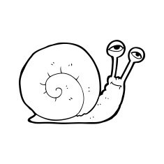 line drawing cartoon snail