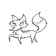 line drawing cartoon fox N5