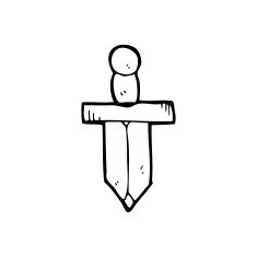 line drawing cartoon dagger