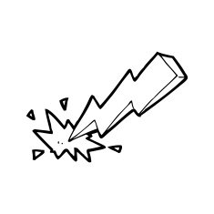 line drawing cartoon thunderbolt