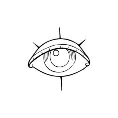 line drawing cartoon tattoo eye symbol