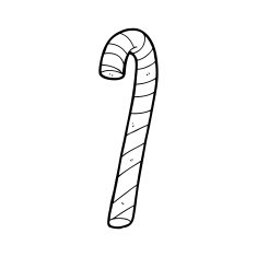 line drawing cartoon candy cane