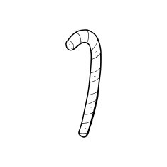 line drawing cartoon candy cane N2