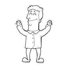 line drawing cartoon happy man N2