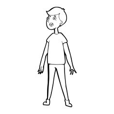 line drawing cartoon stressed man N2