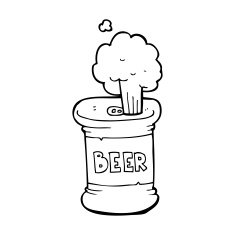 line drawing cartoon beer can N6