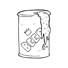 line drawing cartoon beer can N7