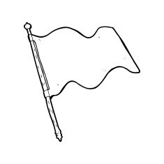 line drawing cartoon white flag