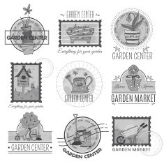 Garden center logo set