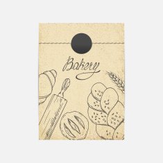 Kraft paper takeaway bag mockup in vector Sketched illustration with N2