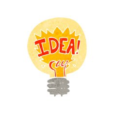 cartoon idea light bulb symbol